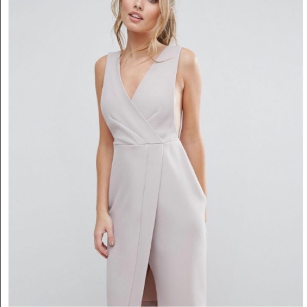 Wrap front midi dress